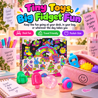 🎁 24-Day Squishy Advent Calendar – 24 Mini Fidget Surprises for Christmas