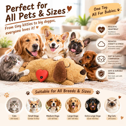 Real Heartbeat Plush Toy For Cats & Dogs
