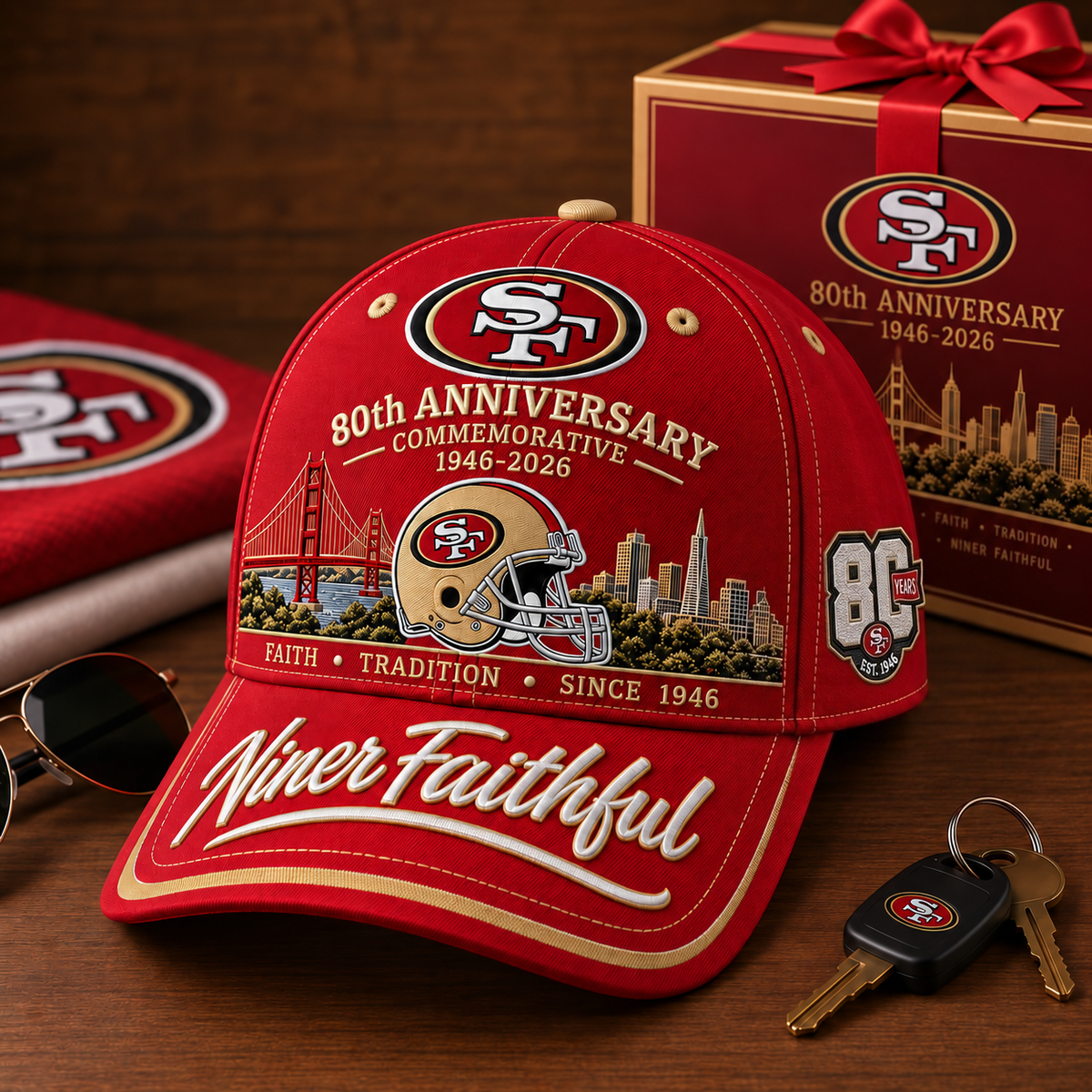 🇺🇸 Last Day Promo: 49% OFF🏈Niner Faithful 80th Anniversary Commemorative Cap