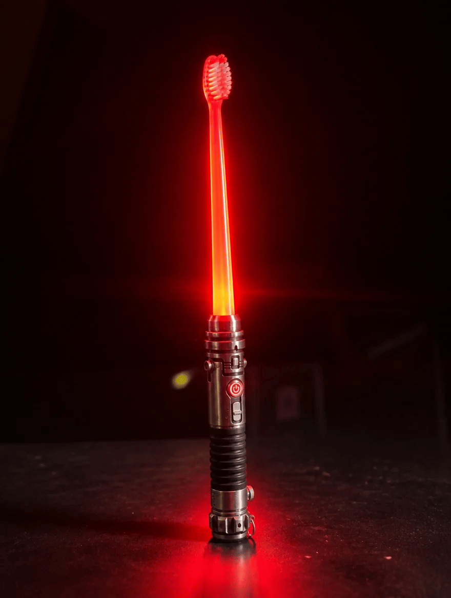 Galactic Glow LED Manual Toothbrush ⚡Soft Bristles, Ergonomic Grip & 30-Day Replaceable Battery 🦷