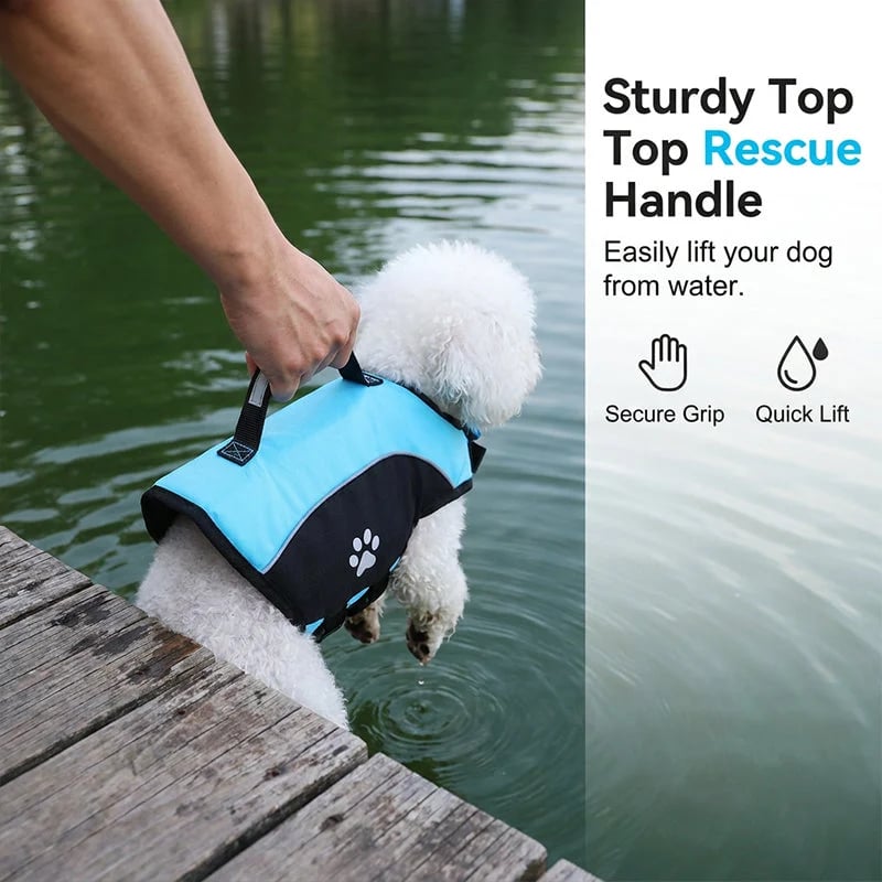 🐕 High-Buoyancy Dog Life Jacket – Ergonomic Fit, Reinforced Handle & Ripstop Design