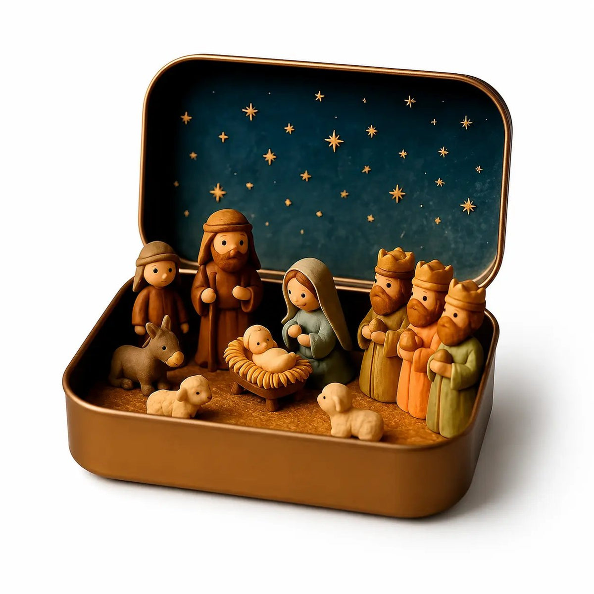 Pocket Size Mini Nativity Scene Set for Christmas Table Decor and Faith Gifts