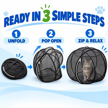 🐱 RollyCat 360° Mesh Cat Playpen – Spacious, Breathable & Secure Outdoor Play Space for Cats