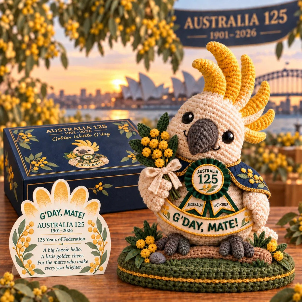 ⏳ Last Day 49% OFF – 🇦🇺 Australia 125th Anniversary Crochet Keepsake | Intricate 3D Crochet Work • Gift-Ready Box 🎁