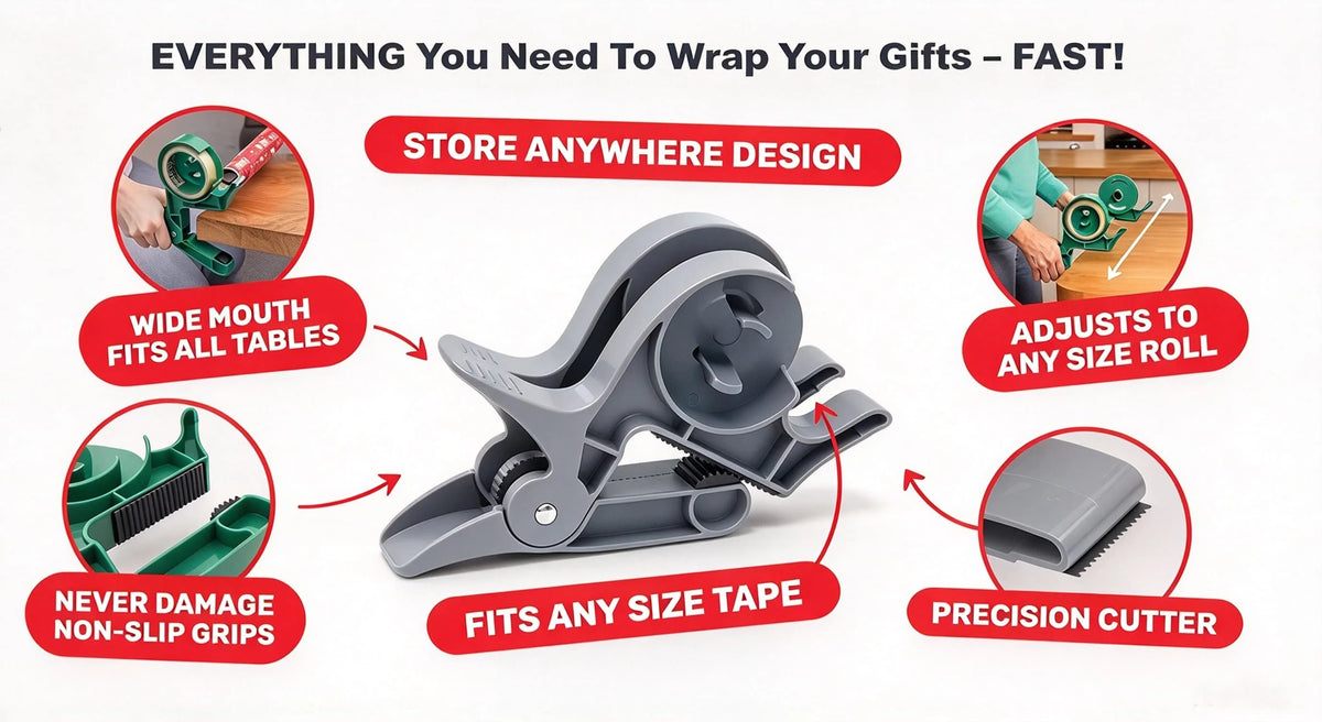 Wrap Buddies Tabletop Gift Wrapping Tool with Tape Dispenser
