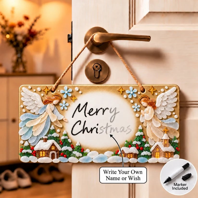 🎄✨ DIY Sea Glass Christmas Hanging Sign Kit – 8 Festive Designs & Personalized Holiday Decor ✍️