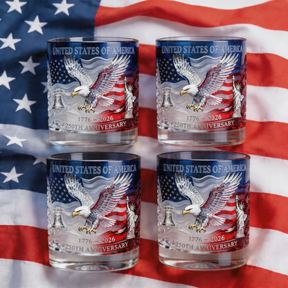 🇺🇸 USA 250th Anniversary Commemorative Glass – 1776–2026 Limited Edition ✨