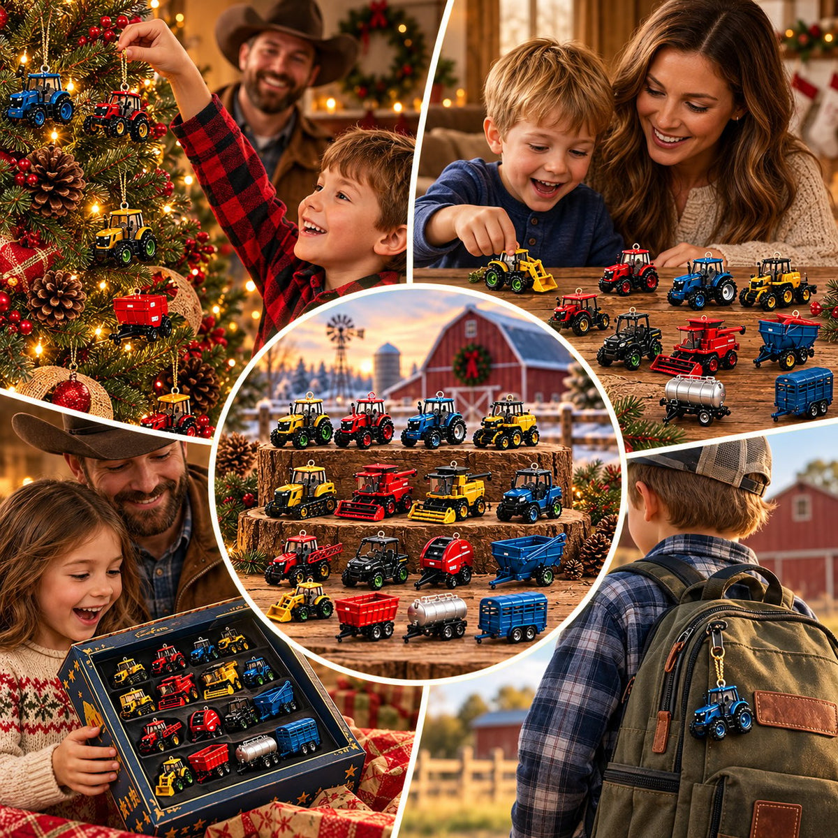 Farming Vehicles Advent Calendar & 24-Day Collector Edition Holiday Countdown Collectible for Farm Toy Fans, Desktop Display & Christmas Gift