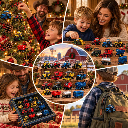 Farming Vehicles Advent Calendar & 24-Day Collector Edition Holiday Countdown Collectible for Farm Toy Fans, Desktop Display & Christmas Gift