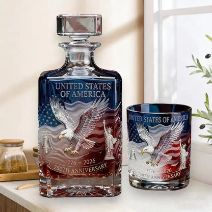 🇺🇸 USA 250th Anniversary Commemorative Glass – 1776–2026 Limited Edition ✨