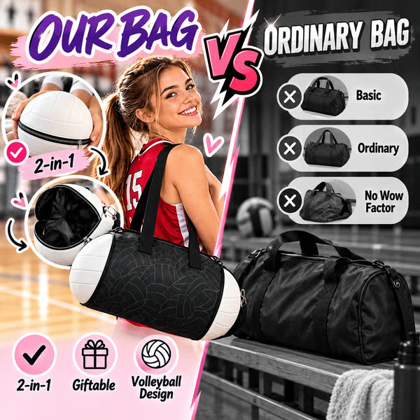 🏐🎒 2-in-1 Convertible Volleyball Duffel Bag – Expandable Sports Bag 💖