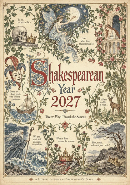 Vintage Illustrated Wall Calendar优化加上打5折 🔥 50% OFF 🎨 A Shakespearean Year 2027 – 12 Plays Through the Seasons | Vintage Illustrated Wall Calendar 📅