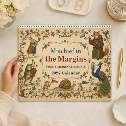 📜 2027 Medieval Animal Mischief in the Margins Wall Calendar