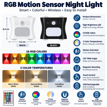 💡 LED Motion Sensor Wall Light – Automatic Wireless Lighting for Hallways, Stairs & More ✨