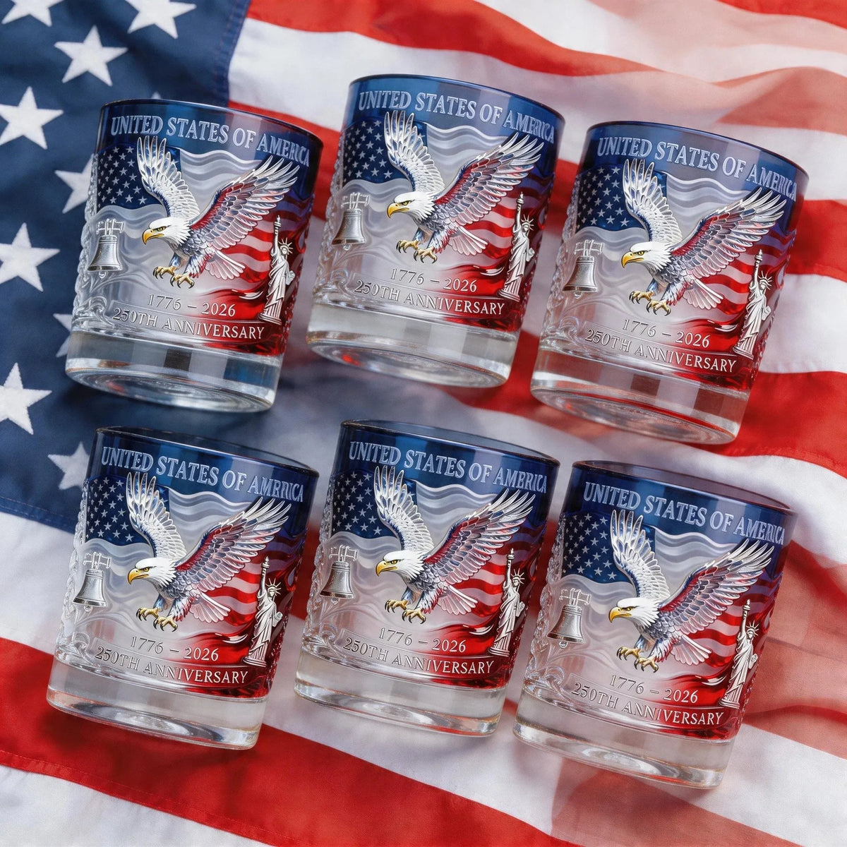 🇺🇸 USA 250th Anniversary Commemorative Glass – 1776–2026 Limited Edition ✨