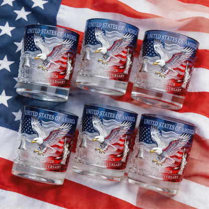 🇺🇸 USA 250th Anniversary Commemorative Glass – 1776–2026 Limited Edition ✨