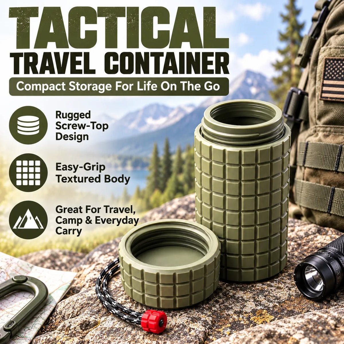 🎒 Tactical Travel Container – Compact EDC Storage Capsule