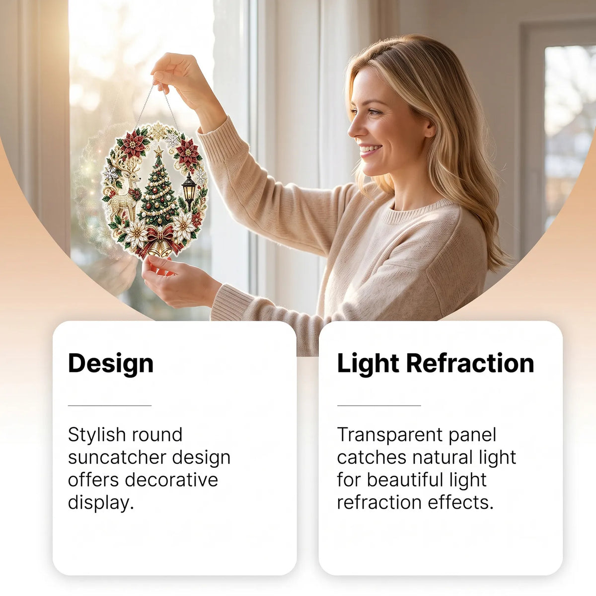 🔥 50% OFF 🎄💎 Christmas Diamond Painting Hanging Ornament – DIY Light-Catching Decor ✨