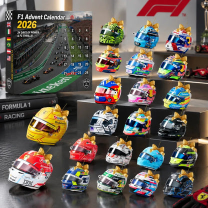2026 Racing Helmet Advent Calendar, 24 Day Motorsport Christmas Countdown, Race Car Fan Ornament Gift