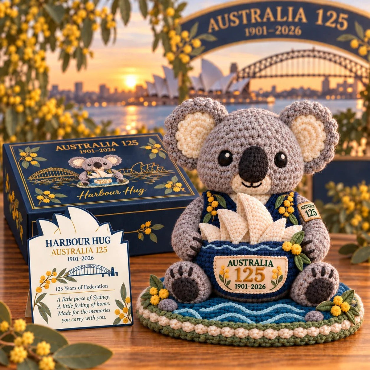 🇦🇺🐨 Australia 125th Anniversary Crochet Keepsake – 3D Aussie Animal Collectible & Gift Box 🎁