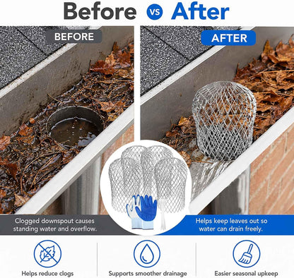 🍂 Aluminum Gutter Guard Filter – Anti-Clog Downspout Leaf & Debris Catcher