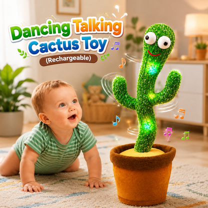 ✨ VIRAL FAVORITE – 50% OFF Today | Rechargeable Dancing Talking Cactus Toy | Singing, Mimicking & LED Light-Up Fun for All Ages