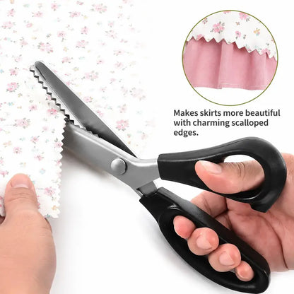 ✂️ Stainless Steel Pinking Scissors – Zigzag Serrated Blades for Sewing, Fabric & DIY Crafts 🧵