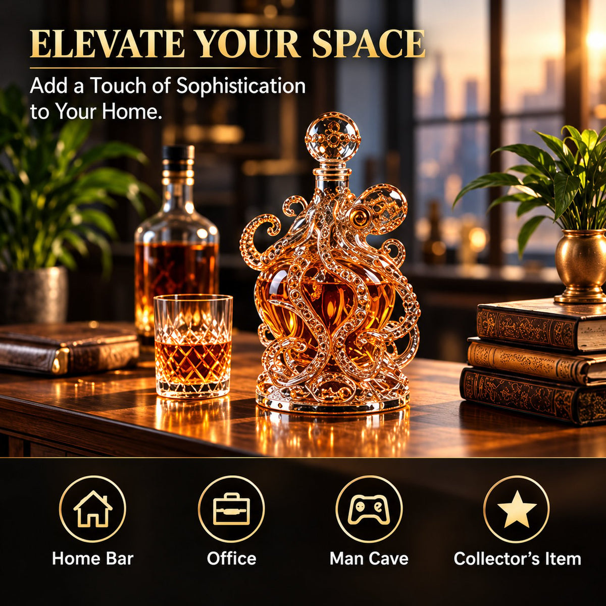 🐙 Octopus Decanter - Premium Crystal Glass Edition