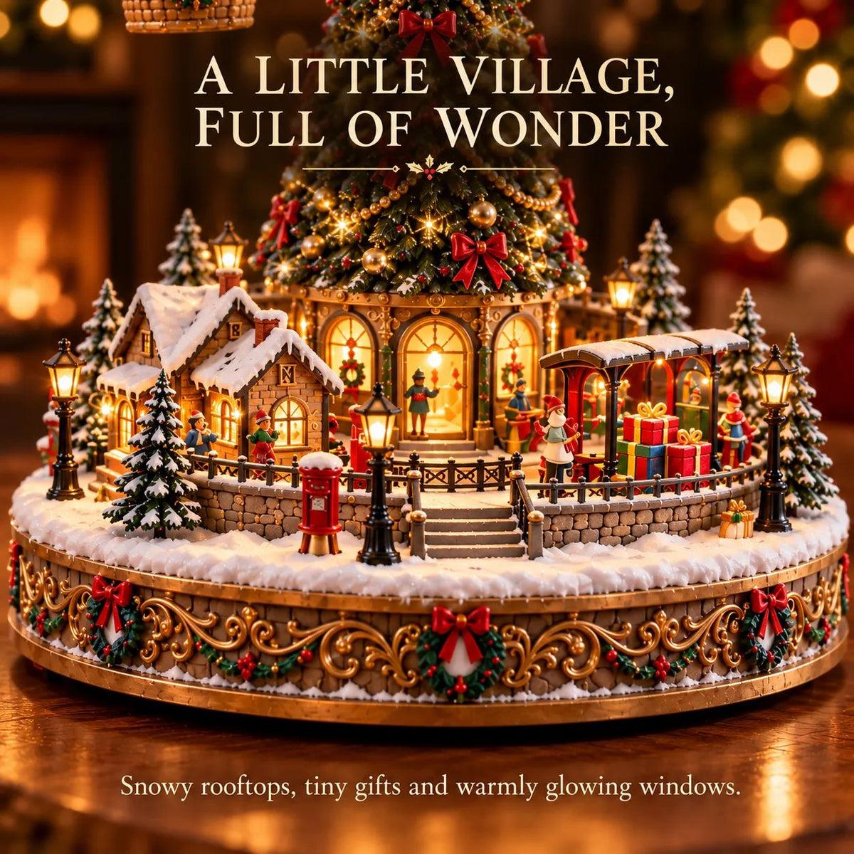 🎈 Santa’s Sky Journey – Animated Christmas Balloon Village with Lights
