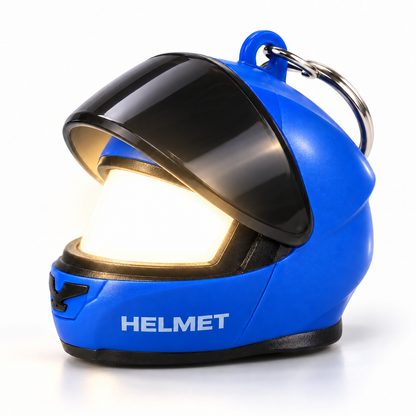 🏍️ Biker Helmet Light Keychain – Mini Motorcycle Rider Keyring ✨