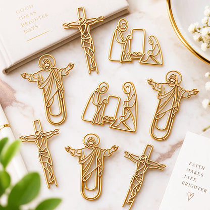 ✝️Faith-Inspired Gold Paper Clips — Meaningful Christian Bookmarks❤️