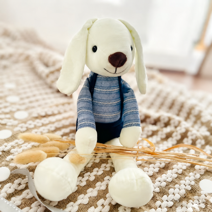 🐰 Personalized Handmade Bunny Plush with Custom Text – Soft Keepsake Gift for Baby & Newborn 🎁