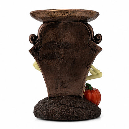 Haunted Skeleton & Pumpkin Decorative Bowl