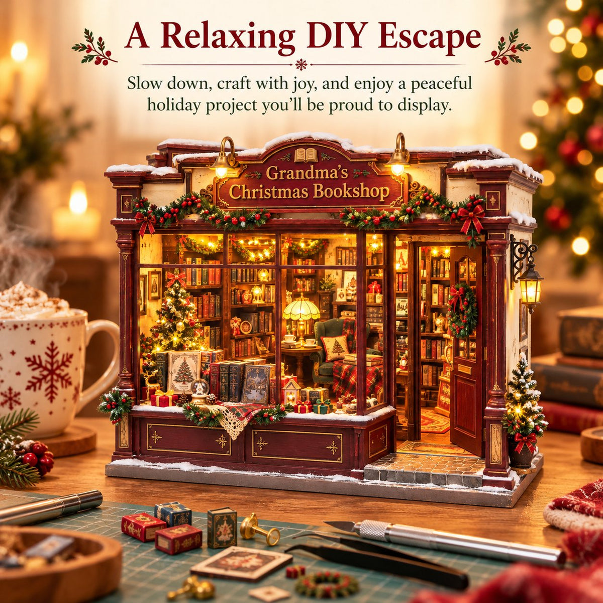 🎄 Build Your Own Grandma’s Christmas Bookshop Nook ✨