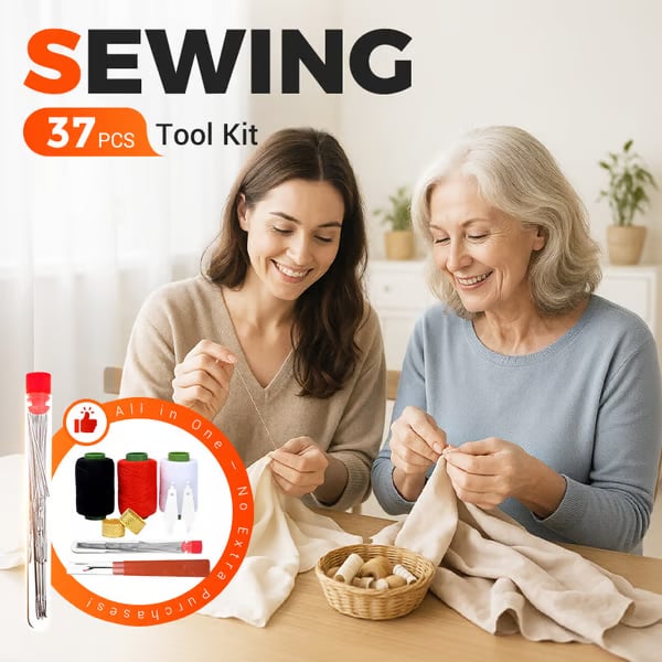 🔥 37-Piece Sewing Tool Set – Complete DIY Repair Kit ✂️