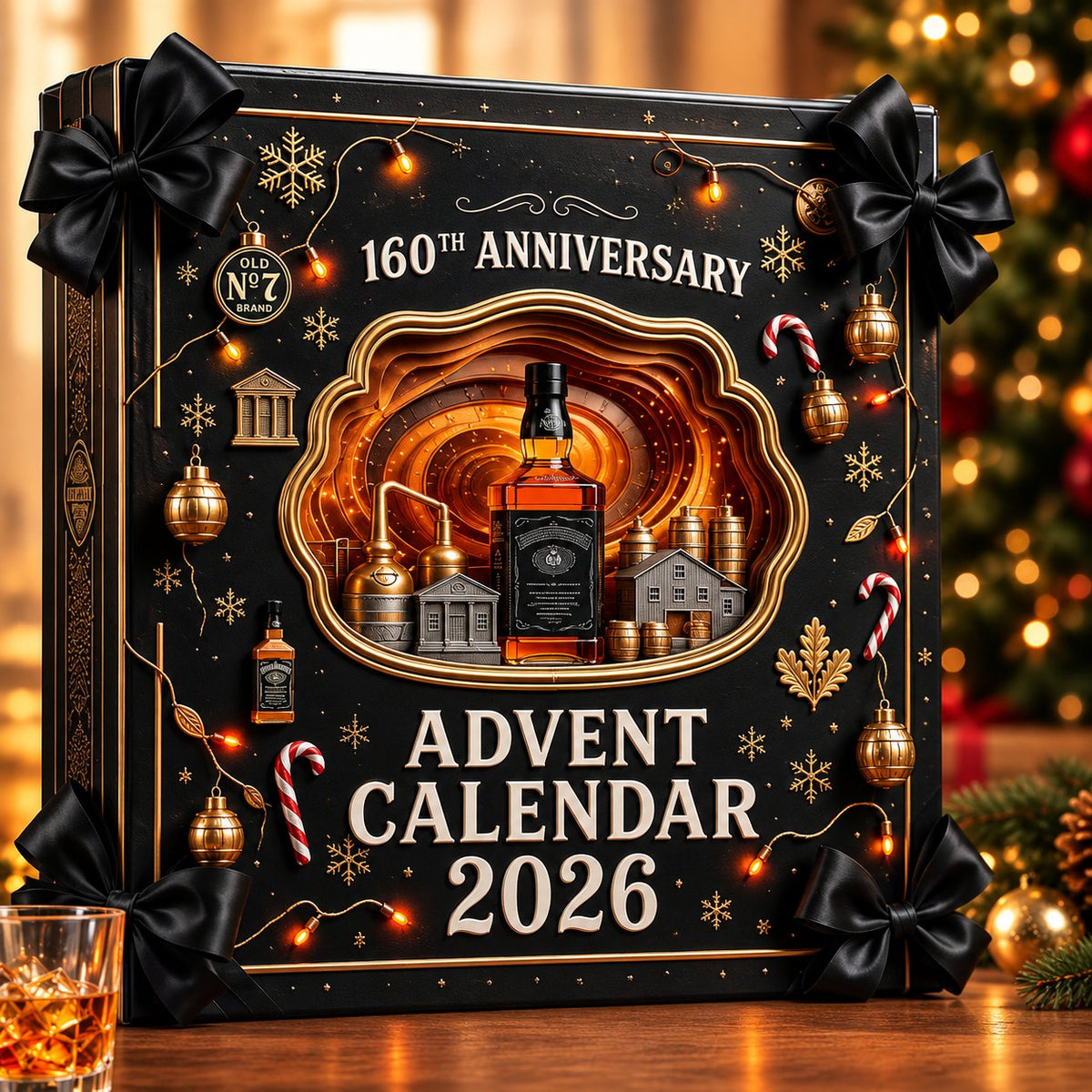🥃 160th Anniversary Whiskey Bottle Advent Calendar 2026 – 24 Collectible Ornaments