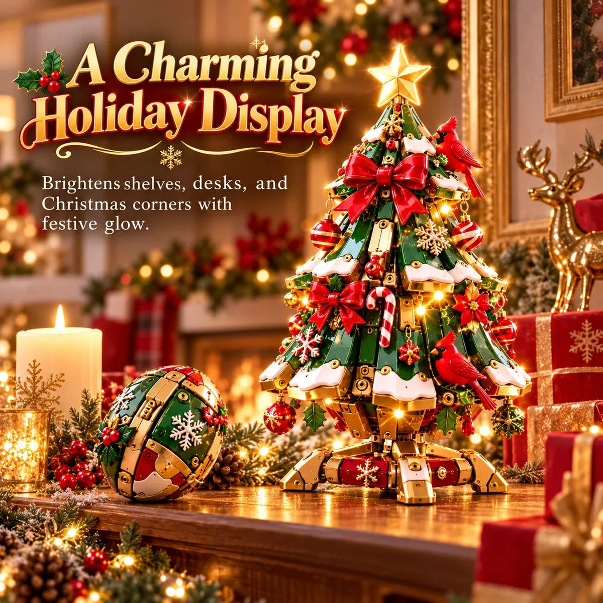 🔥 Limited Time Sale 49% OFF 🔥 Egg-to-Christmas Tree™ Magical Transforming Toy – Cardinal Christmas Tree Holiday Gift 🎄🎁✨