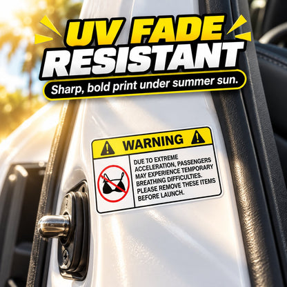 Funny Extreme Acceleration Warning Decal Set 😂🏎️