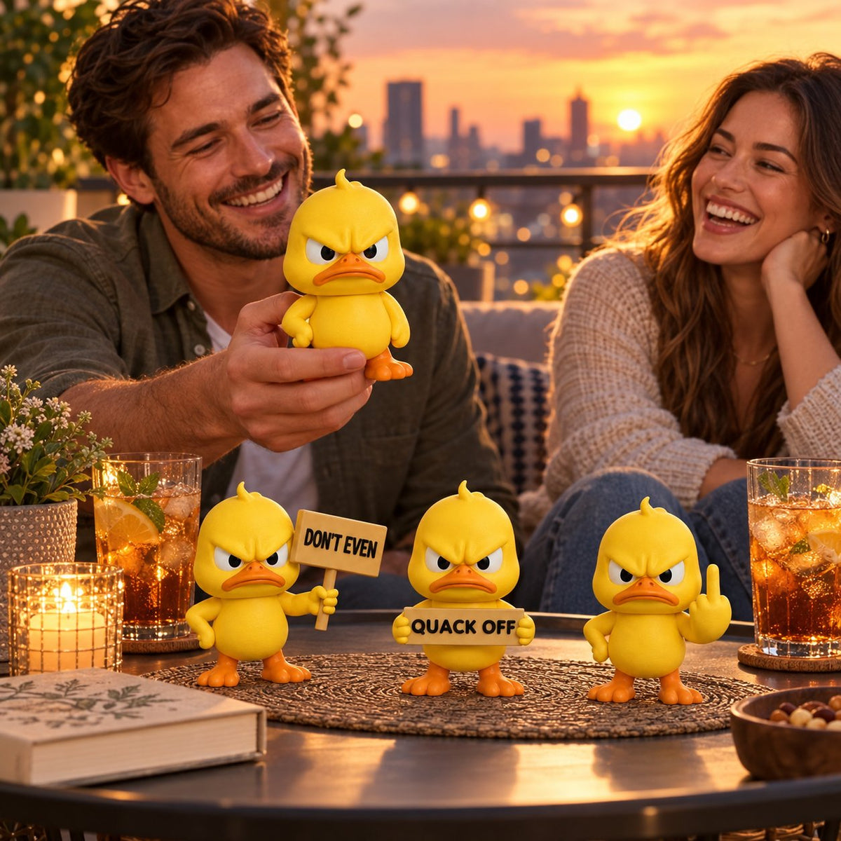 🦆 Angry Duck Desk Figurines – Sarcastic Funny Decor for Office & Home