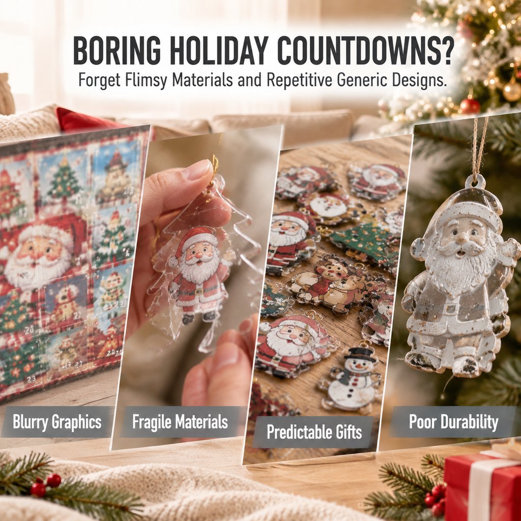 🐮 24-Day Highland Cow Advent Calendar – 24 Surprise Acrylic Ornaments