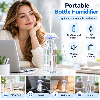 💧 Bottle-Top USB Humidifier Stick – Quiet, Portable Cool-Mist Aroma Diffuser ✨