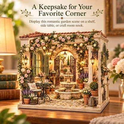 ✨ Build Your Own Secret European Garden 🌸 DIY Miniature Courtyard Kit with Warm Glow Lights