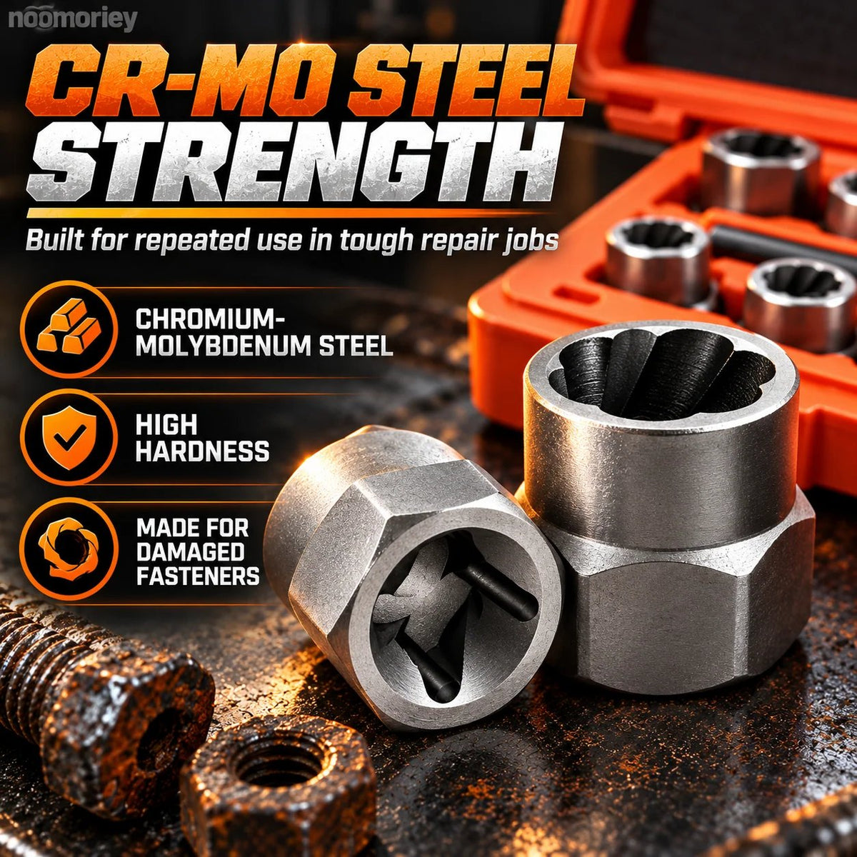 10/14-Piece Screw Extractor Set – Remove Stripped, Broken & Stuck Bolts with Ease
