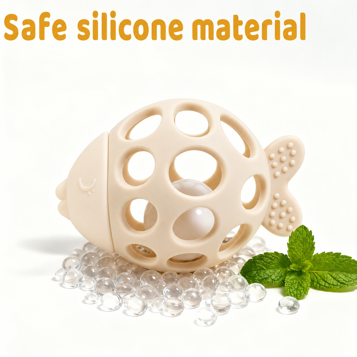 👶 Baby Silicone Rattle Teether 🍼 – BPA-Free Soft Gum Relief Sensory Toy for Newborns & Infants