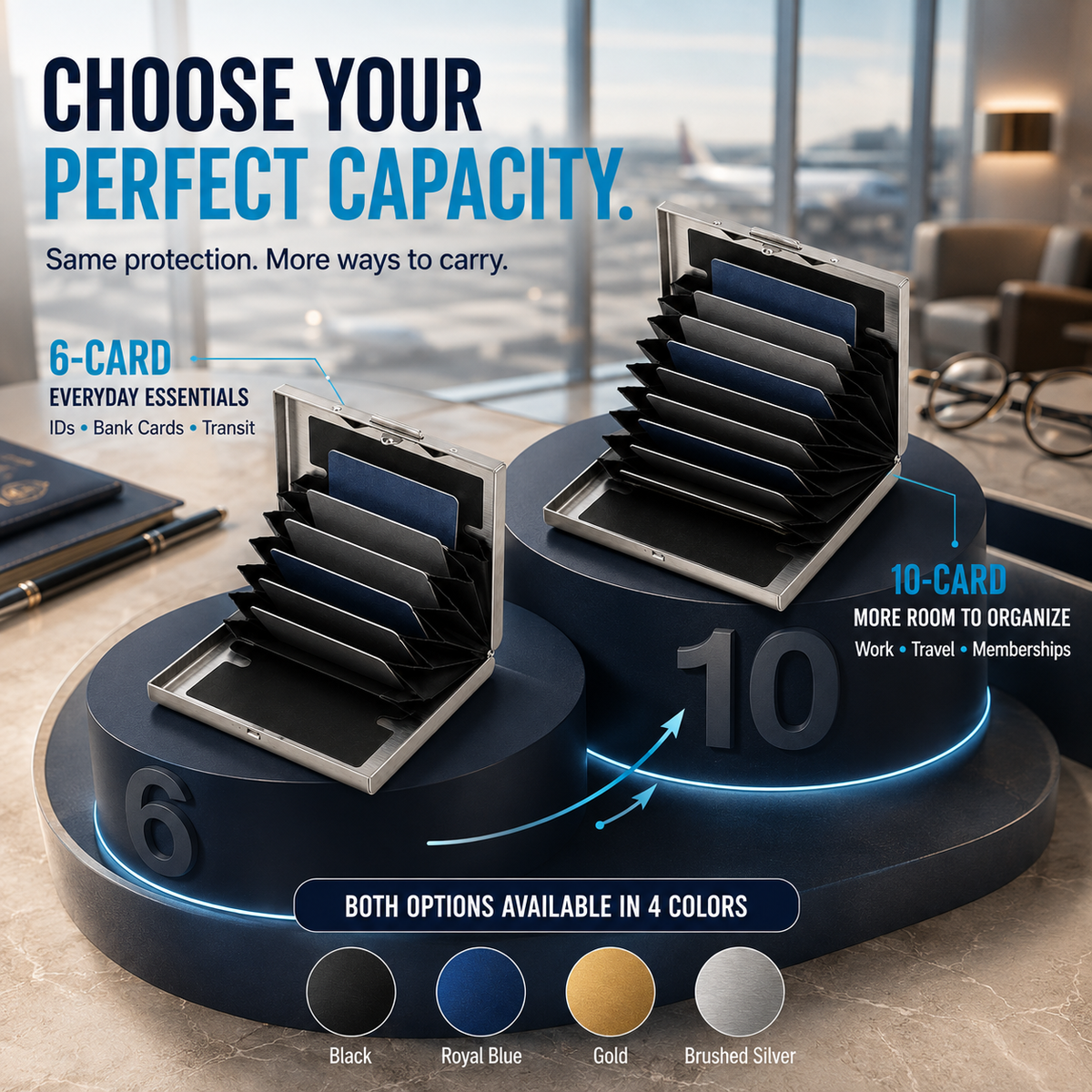 🔒 Slim RFID-Blocking Stainless Steel Card Wallet – Secure, Compact & Easy to Carry