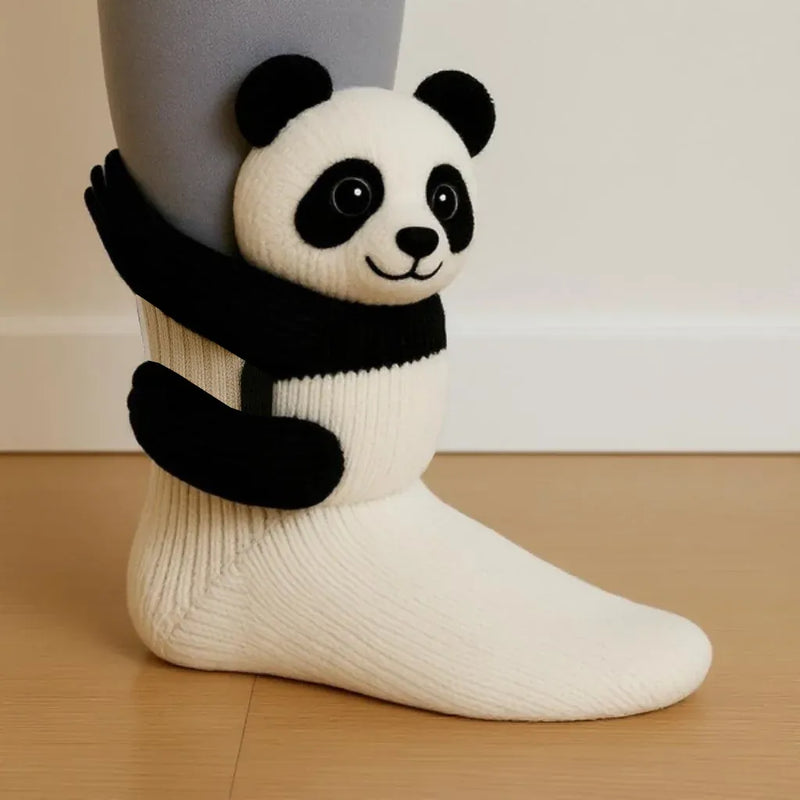 Panda knit animal sock