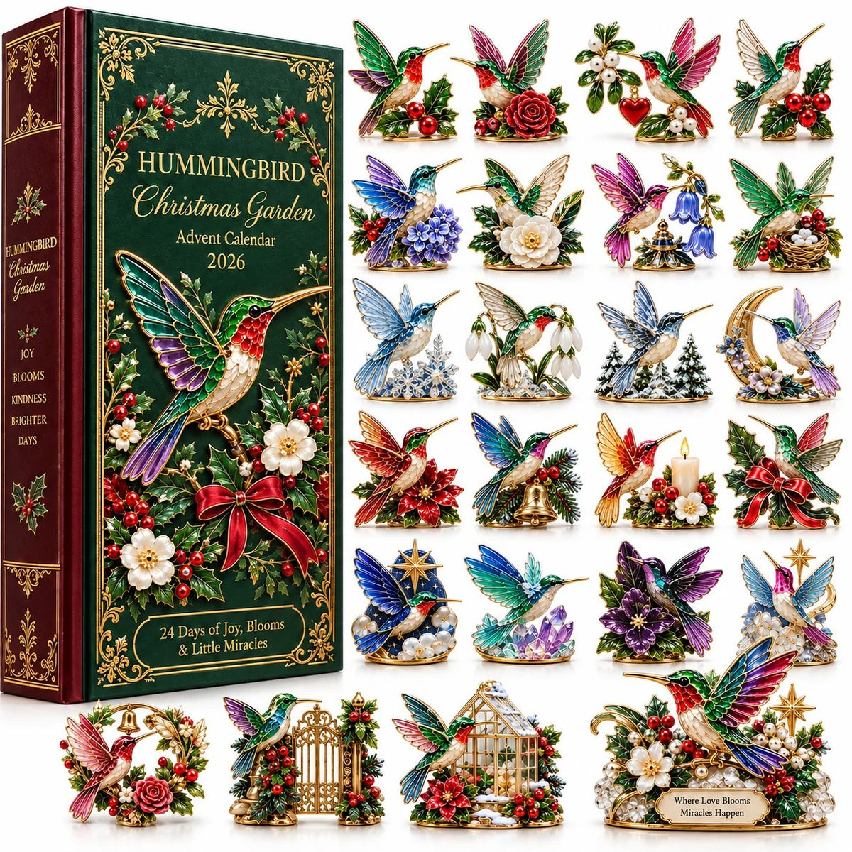 Advent Calendar 2026优化 🐦🎄 Hummingbird Christmas Garden Advent Calendar 2026 – 24 Days of Blooming Holiday Joy 🌸