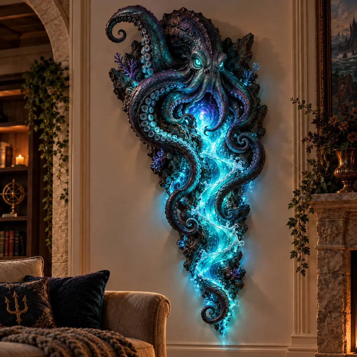 🌊✨ Enchanted Ocean Legends – Illuminated Ocean Wall Art Collection
