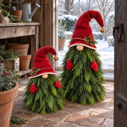 2-Piece Whimsical Winter Gnome Porch Set