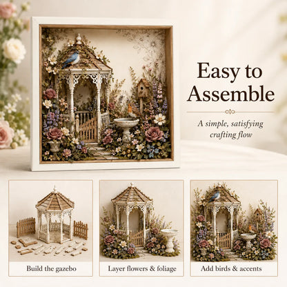 🌷DIY 3D English Cottage Garden Shadow Box Kit